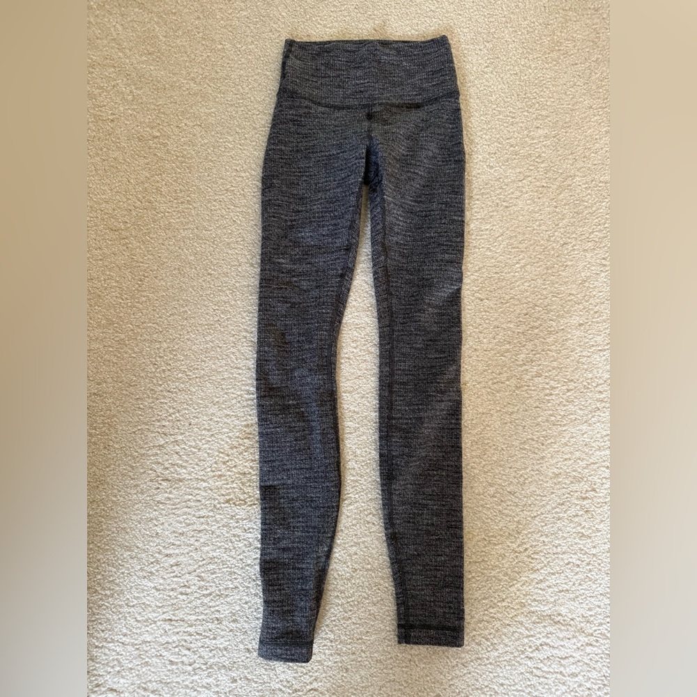 Lululemon Leggings Luon variegated knit black heathered black